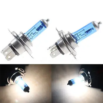 

High Quality 2 x H4 Super Bright White 6000k Car Head Light Car Headlight Halogen Lamp Car Lamp/Fog Halogen Bulb 55W 12V AXCD