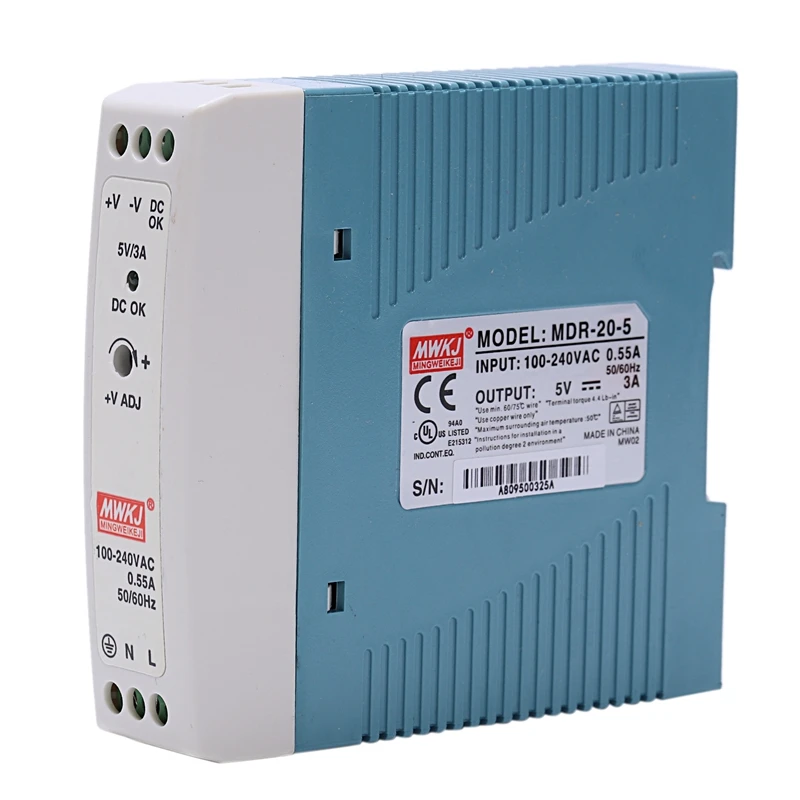 MDR 20 5 в Вт din рейка источник питания ac dc регулятор напряжения 110 В 220 В|Регуляторы