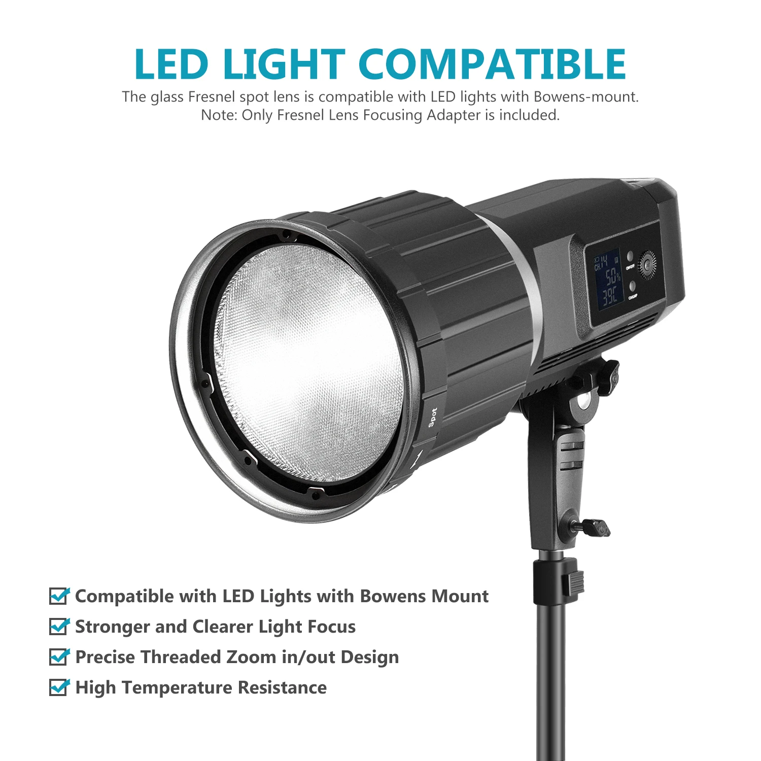 Neewer Fresnel 2X Крепление объектива для SL60W SLB60W светодиодный светильник с непрерывным