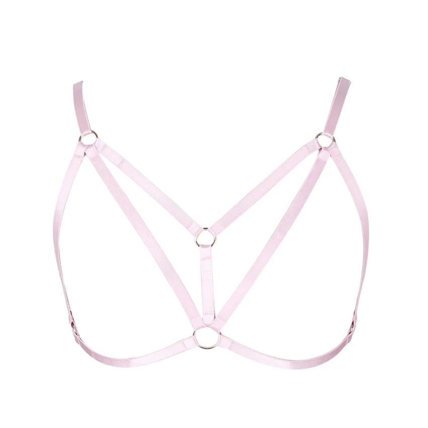 MLCO0396-pink Пояс для тела, Панк Топ, регулируемое нижнее белье, готическое, танцевальное, для вечеринки, для тела, бандаж, бюстгальтер, аксессуар, открытое, для тела, бюстье, белое - Цвет: MLCO0396-pink
