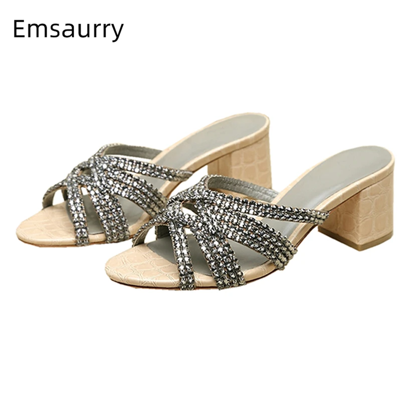 jeweled-cross-narrow-band-runway-mules-lady-hoof-heel-sexy-open-toe-genuine-leather-stone-grain-rhinestone-sandals-women