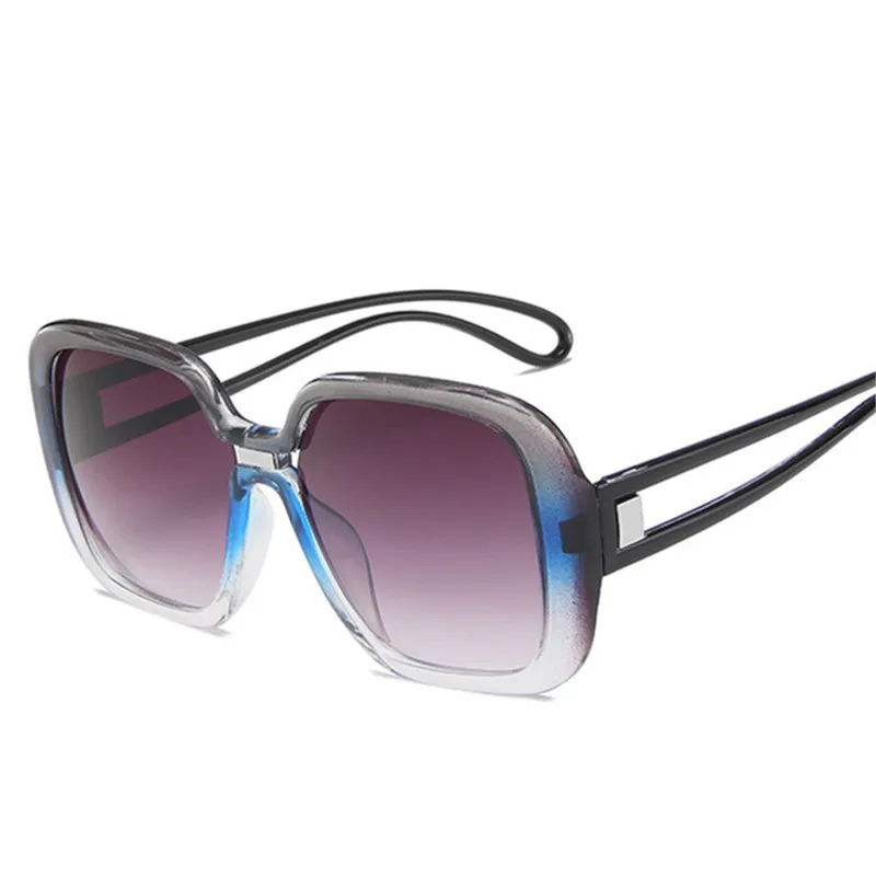 Oulylan негабаритных солнцезащитных очков женские роскошные брендовые дизайнерские градиентные солнцезащитные очки женские зеркальные ретро очки UV400 очки - Цвет линз: Синий