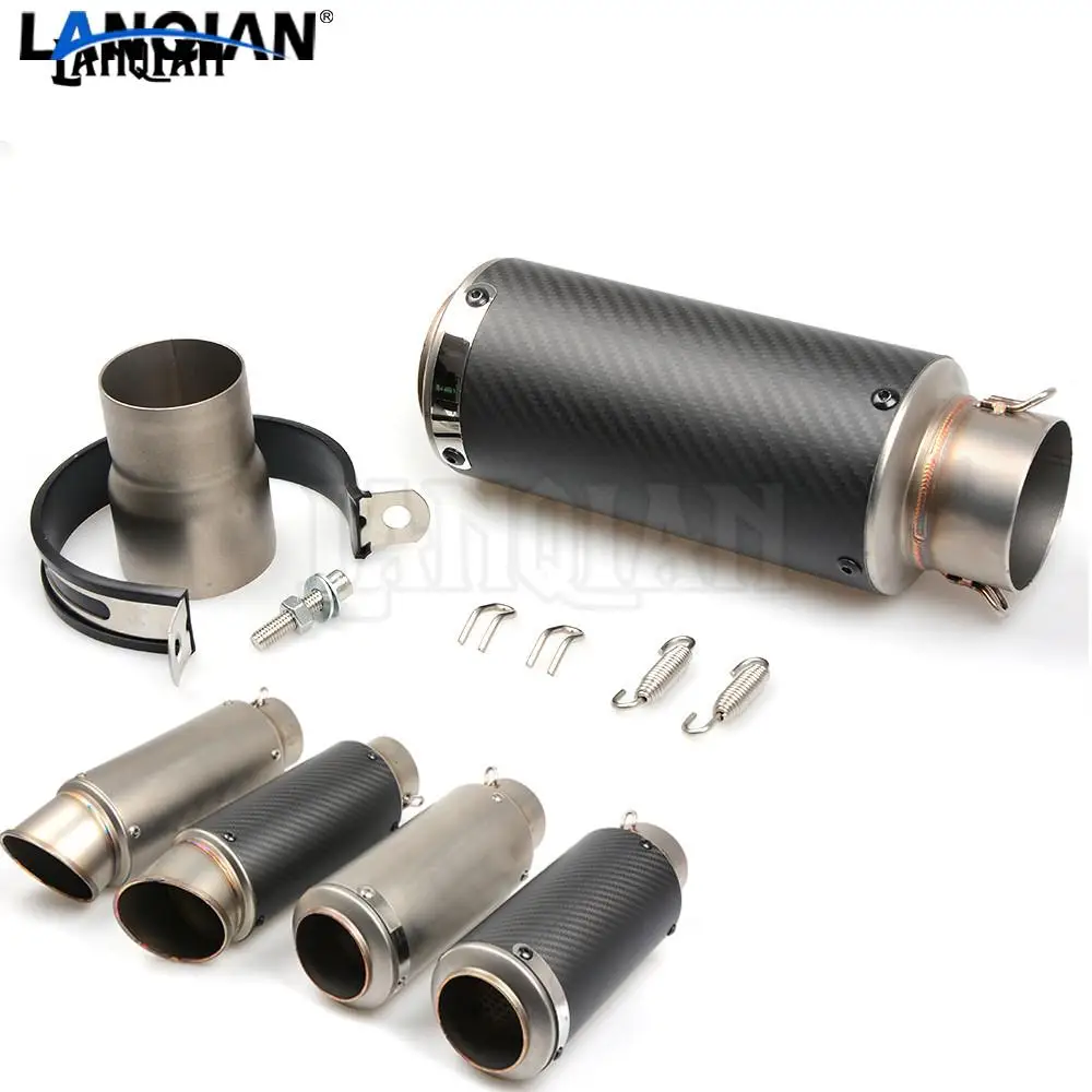 For yamaha fz1 suzuki sv 650 sv650 honda msx cb500x Motorcycle Carbon Fiber Exhaust Pipe GP Escape Muffler | Автомобили и