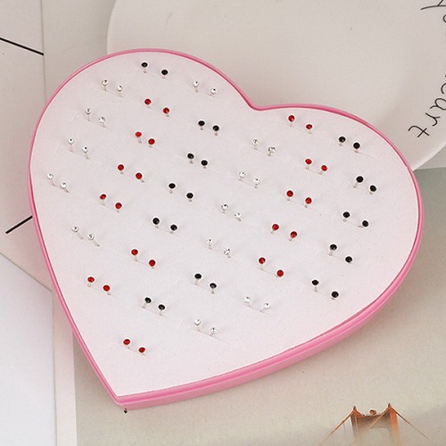 Multi-style Colorful Animal Heart Star Moon Geometric Crystal plastic Stud Earring Set For Women Girls Jewelry Gifts