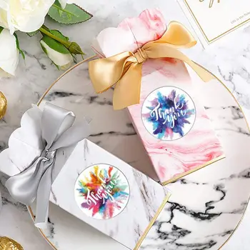 

500pcs 8 Designs Watercolor Floral Thank You Stickers Seal Label for Small Shop R7RC