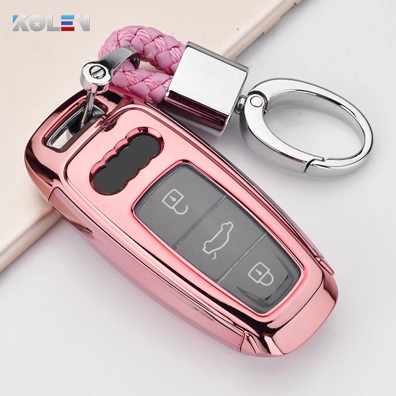 Nuova copertura della cassa chiave a distanza dell'automobile del PC di TPU per Audi A6 A7 A8 e-tron C8 Q8 2018 2019 2020 accessori automatici della protezione del supporto chiave - H5dd57f6ead2c4cd090081fdb41ba91b1H