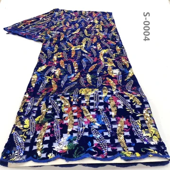 

African Lace Fabric 2020 High Quality Lace Evening Dresses French Lace With Sequins Nigerian Velvet Lace Fabrics