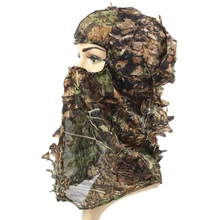 Рыбалка Полное Лицо 3D камуфляж лист маска для охоты головные уборы Лыжная Кепка для пейнтбола уличный шарф тактический велосипед Велоспорт Шлем лайнер