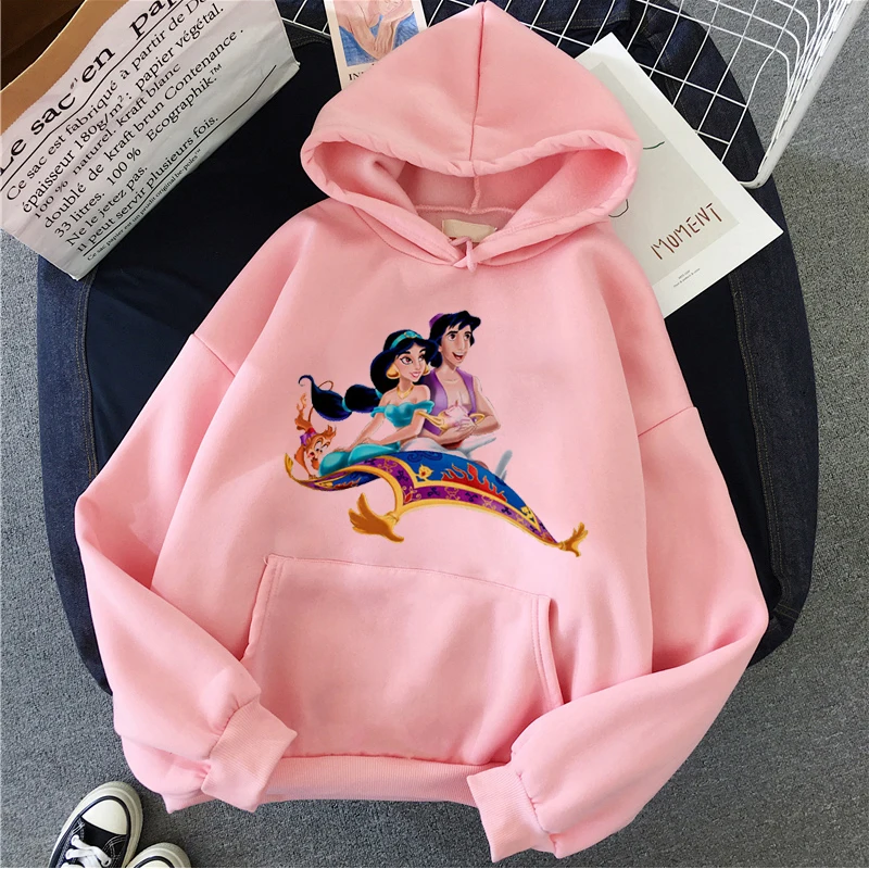 Женские толстовки с капюшоном Aladdin, новые зимние женские белые толстовки Sudadera Mujer, модная женская Толстовка Harajuku, эстетическая одежда для женщин - Цвет: PK