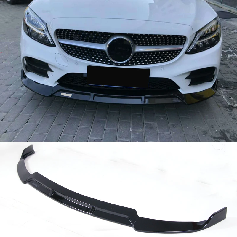 B-образный бампер из полипропилена яркая черная передняя губа для BENZ C класса W205