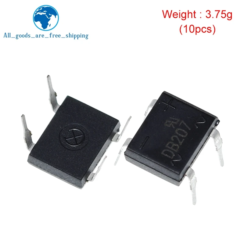 10 шт./лот диодный мост retifica DB207 DIP 4 DB207S DIP4 2A 1000V питания модуль диодного выпрямителя