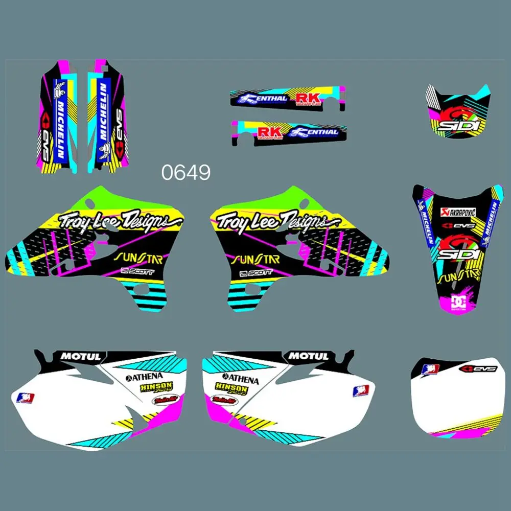 

New Full Graphics Decals Stickers Custom Number Name Glossy Bright Stickers Waterproof for YAMAHA,YZ250F YZ450F 2003-2005