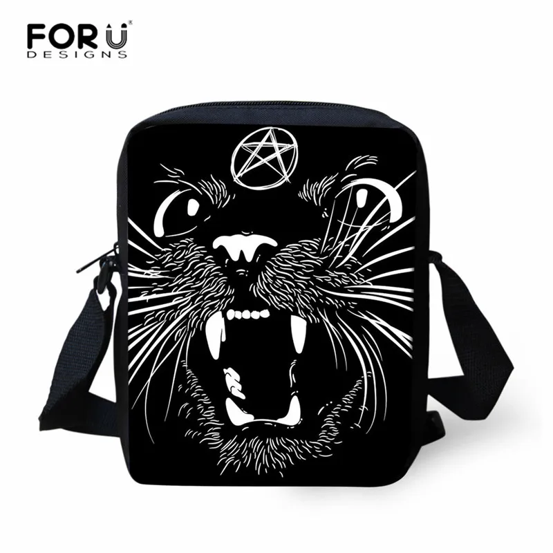 14 FORUDESIGNS/комплект из 3 предметов, школьный рюкзак в готическом стиле с черным рисунком кота, школьные сумки для начальной школы, повседневные сумки для девочек, сумка-портфель - Цвет: 14