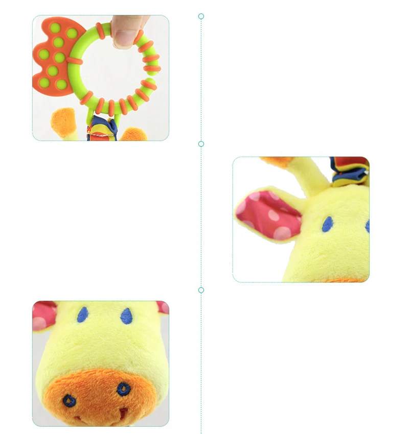 Baby Plush Rattles Bear Mobiles Toys Cow Deer Animal  Infant Stroller Hanging Mobile Rattles Newborn Baby Toys Teether