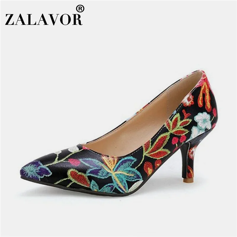 ZALAVOR/женские туфли лодочки на высоком каблуке модная обувь для вечеринок с
