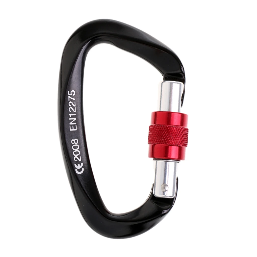 Heavy Duty 25KN Rock Climbing Tree Surgeon 8-13mm Rope Pulley + 25KN Screw Lock Carabiner Rappelling Rescue Gear Equipment