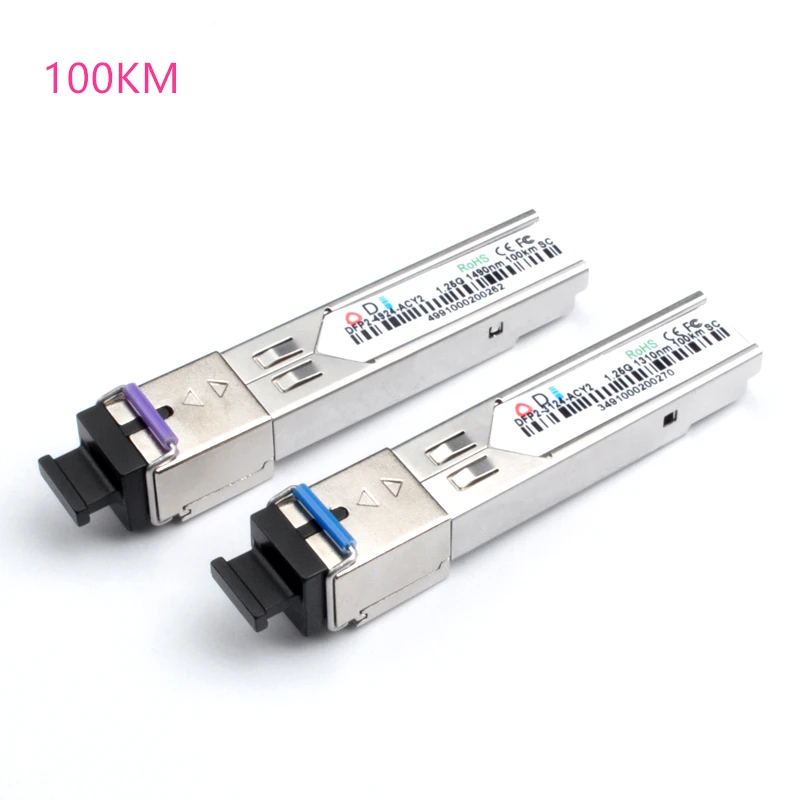 SC SFP Fiber optic module 1.25G SC 20/40/60/80/100KM 1310/1490/1550nm Single Fiber SFP Optical compatible with Mikrotik Cisco