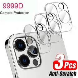 Premium 3D Full Tempered Glass Camera Lens Protectors - Set of 3 - 3PCS (For iPhone 12 Mini)