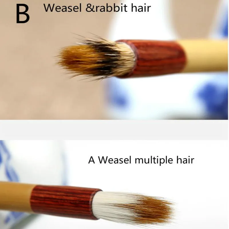 ������ �Ӹ� Ķ���׶��� �귯�� Caligrafia Wolf Hair Brush Pen for Cursive Script Chinese Painting Regular Script Writing Brush