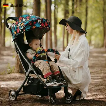 

Multifunctional Baby Stroller Floral Printing LightWeight Portable Folding Aluminium Alloy Frame Newborn Baby Trolley Strollers