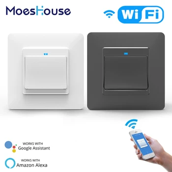 

WiFi DE EU Smart Push Button Switch 2-Way Multi-control 1/2/3 Gang Detachable Smart Life Tuya App Work with Alexa Google Home