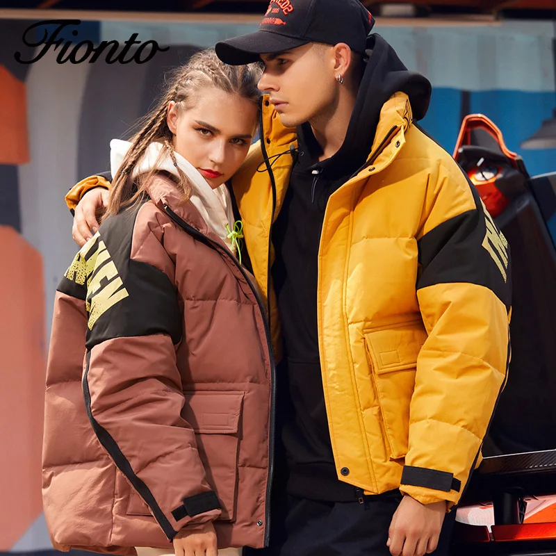 

2019 Winter New Down Jacket Male Couple Hip Hop Tide Brand Short Down Jacket Men Outdoor Warm Down Jacket