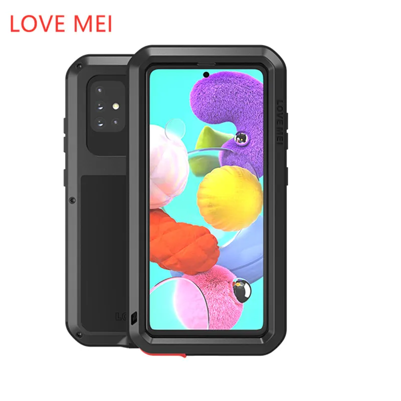 Металлический защитный чехол Love Mei из закаленного стекла для Samsung Galaxy A51 A71 |