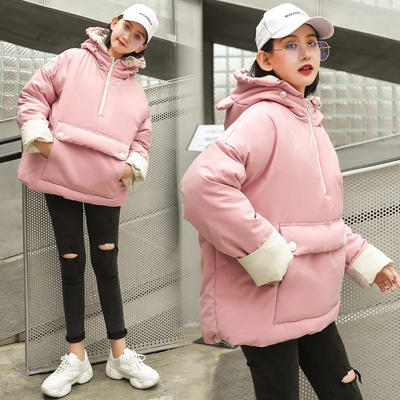 

Photo Shoot Douyin Celebrity Style Winter Korean-style Students down Coat WOMEN'S down Jacket Loose-Fit INS Cotton Coat