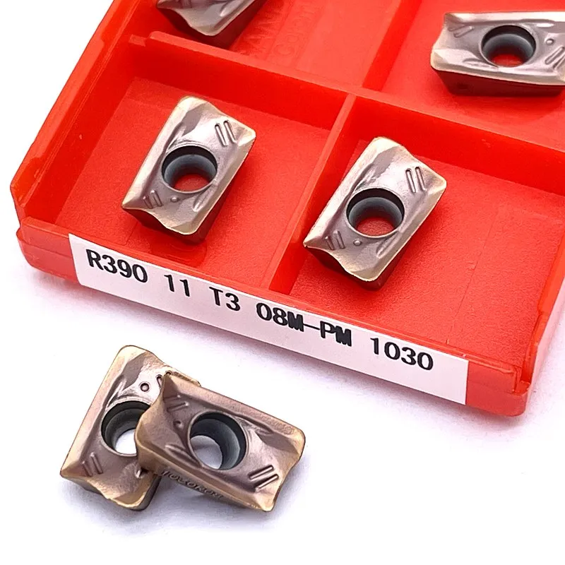 

10PCS R390 11T308 M PM 1010//1025/10301040/4240/1130 carbide inserts for indexable end milling face milling tool