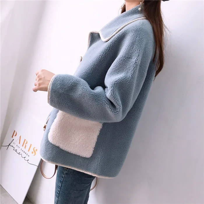 Abrigos mujer invierno искусственная кожа подкладка Двусторонняя куртка для женщин Натуральная шерсть шуба