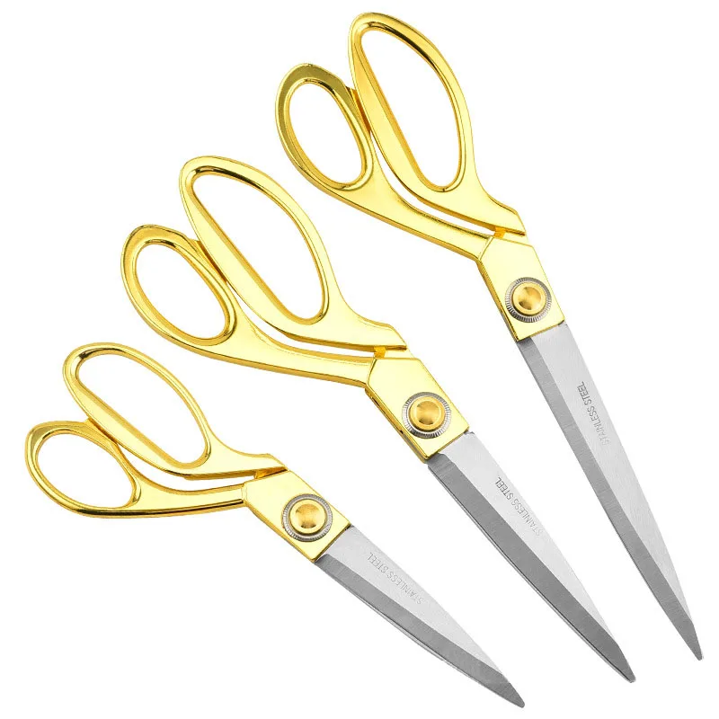 

Hot Sale 9.5 Scissor Gold Handle Stainless Steel Tailor Sewing Scissors Blade Dressmaking Shears Fabric Craft Cutting Textile