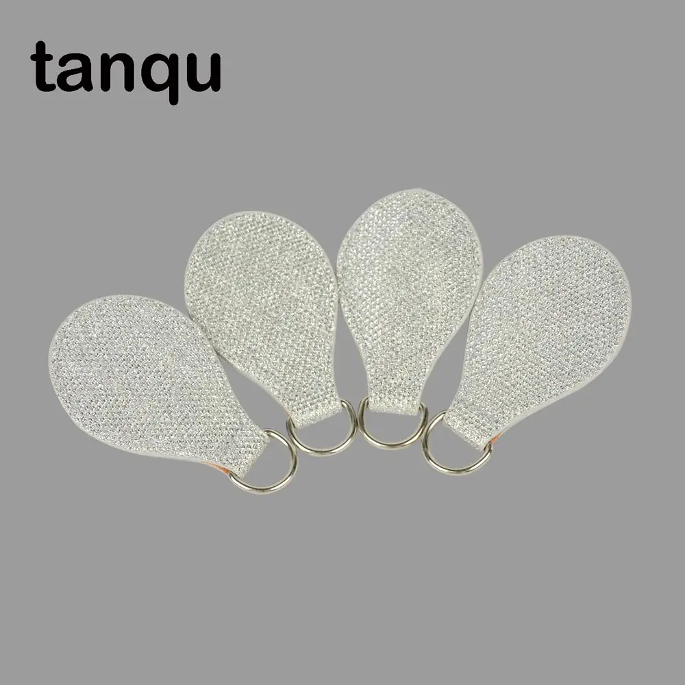 Tanqu 2 пары 4 шт. Блестящая Серебристая кожа Drop End для Obag Ручка Drop крепление для O сумка Obasket DIY сумка