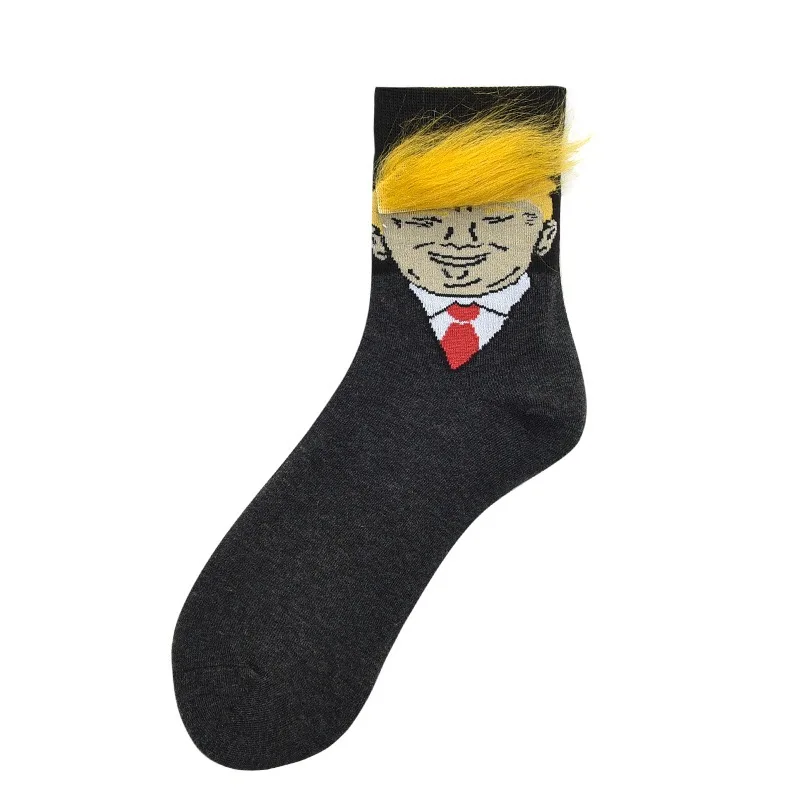 Носки в стиле унисекс с изображением Дональда Трампа; забавные Повседневные носки для взрослых с принтом; носки с объемными накладными волосами; Отличное предложение; носки для скейтборда в стиле хип-хоп - Цвет: 5