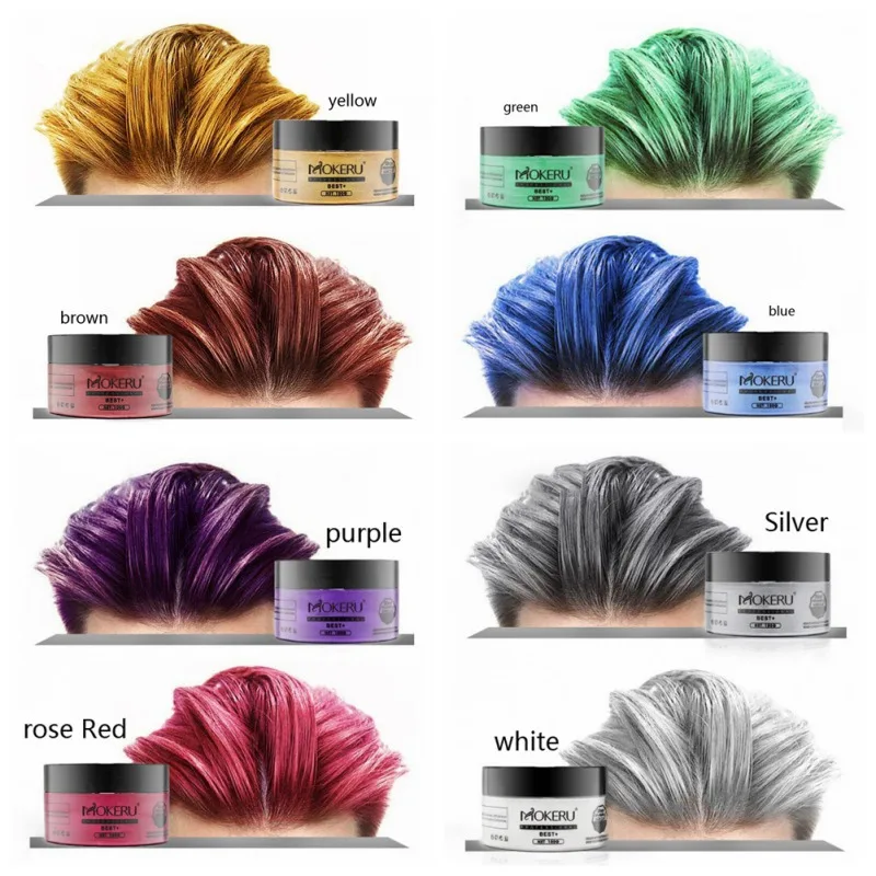 Харадзюку стильные продукты для укладки волос цветной воск грязевая краска одноразовая формовочная паста 8 цветов краска для волос maquillaje Make up