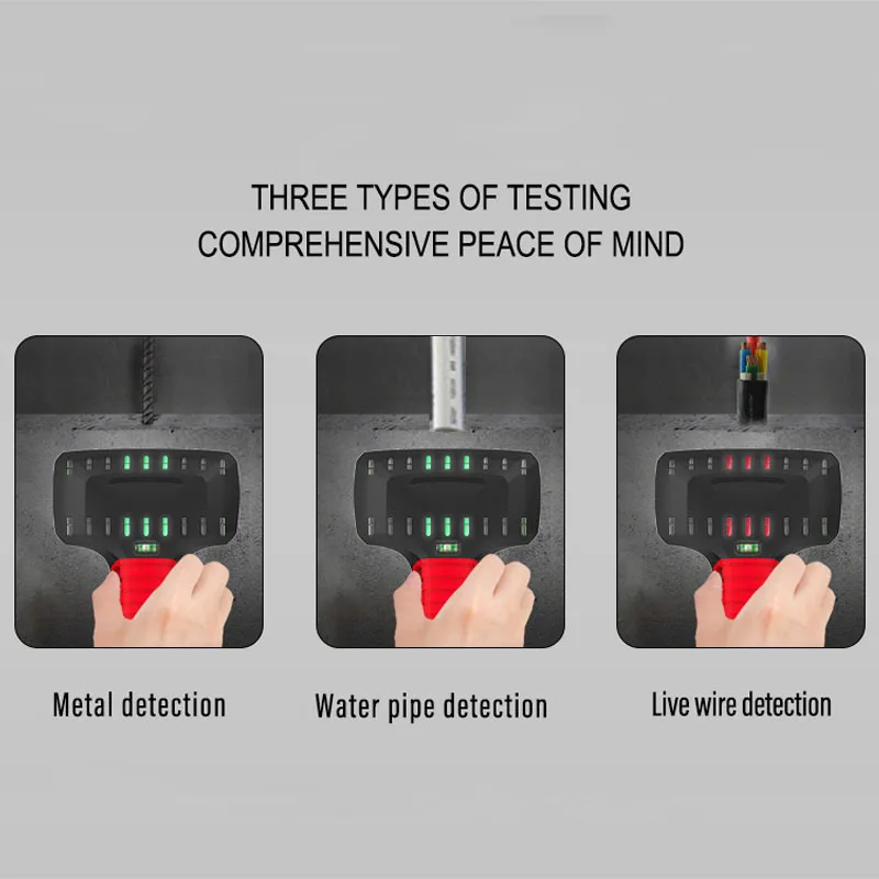 TYRRY металлоискатель найти металл, дерево, штифты живого провода обнаружения стены диагностические инструменты водонепроницаемый настенный сканер металлоискатель