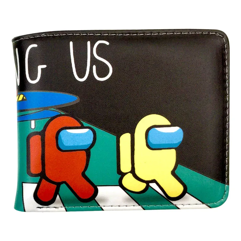De dibujos animados Ammong nos cartera de los niños de los hombres de la PU cartera corto monedero bolsa de monedas con titular de la tarjeta de bolsillo de la moneda