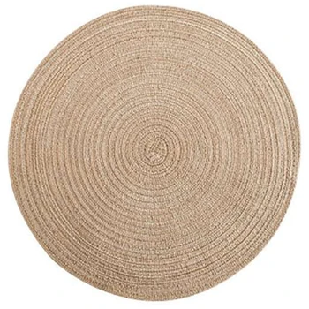 

8Pcs Nordic Round Table Mat Anti Slip Coasters Insulated Placemats Anti-Scalding Placemat Linen Non Slip Plate Pad Kitchen Tool
