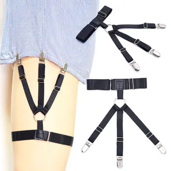 

1 Pair Mens Shirt Remains Business Uniform Garter Leg Thigh Suspender Adjustable