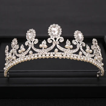

Trendy Wedding Crown Baroque Crystal Pearl Rhinestone Crown Wedding Hair Accessories Hair Band Bridal Crown Accessories Jewelry