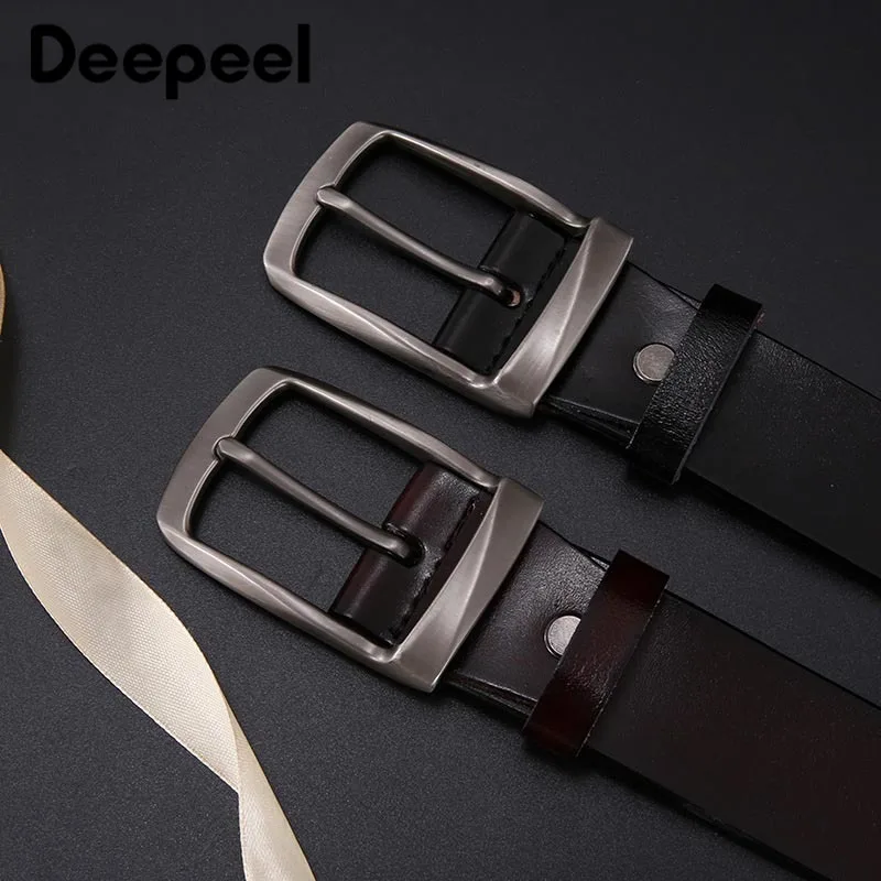 Deepeel 1 шт., 3,8 см* 110 см-125 см, мужской кожаный Простой ремень, Ретро стиль, Повседневный, Деловой, с пряжкой, однослойный кожаный мужской ремень YK675