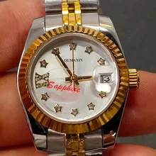 26.5mm zegarek damski automatyczny mechaniczny szafirowy zegarek damski ze stali nierdzewnej 316L z białą tarczą
