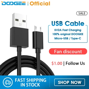 

Doogee Standard USB Cable Fast Charging USB Type C Cable Data Charge Micro USB Cable Mobile Phone Cable USB Cord N20 S68 S40 S95