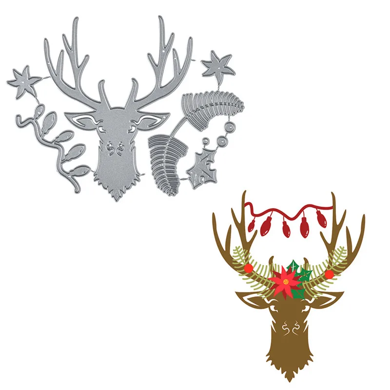 

Naifumodo Deer Decoration Metal Cutting Dies for Craft Dies Scrapbooking Embossing Die Cut Stencil Animal Cutting Dies
