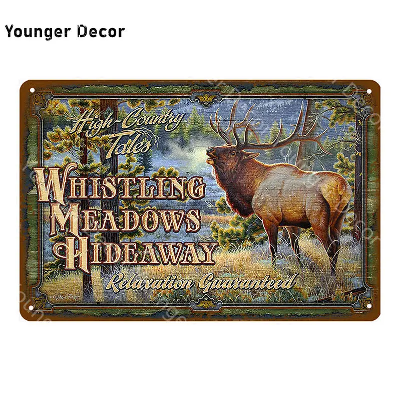 Man Cave Warning Hunting Tin Sign Vintage Wall Decor For Farm House Gun Shop Decorative Plate Hunter Gift Deer Poster YI-143