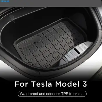 

dekabr for Tesla Model 3 2017 2018 2019 TPE Material Custom Fit Argo Before Cargo Tray Trunk Floor Mat Black Rubber Waterproof