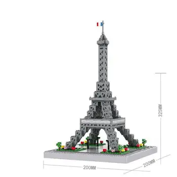 

Mini Buildings Blocks City for Kids Eiffel Tower Model 16077 Diamond Architecture lepined Brick Toys