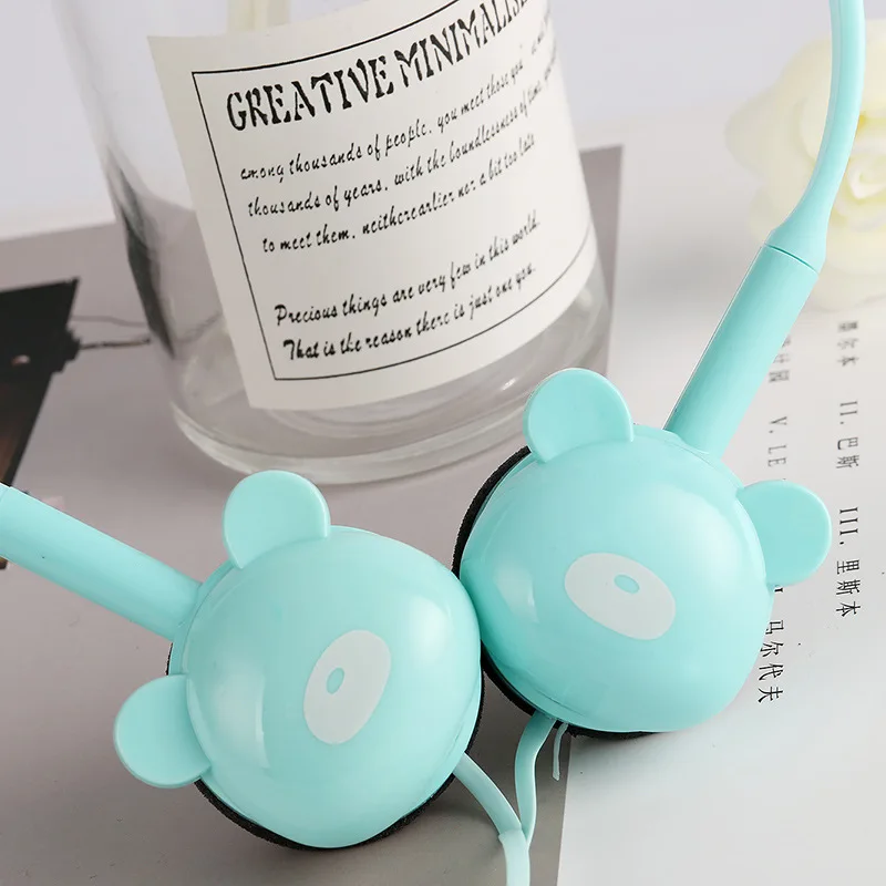 Cute Bear Headphones with Mic Stereo Wired Neckband for Kids Adult Gift Phone PC Game Headsets 3 5mm Jack 2020 Wholesale
