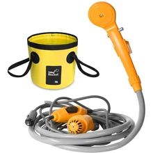 Camping Shower Outdoor Hiking Travel Portable Shower And 20L Bucket Set Car Washer Plant Watering Pet Cleaning 12V Electric Pump