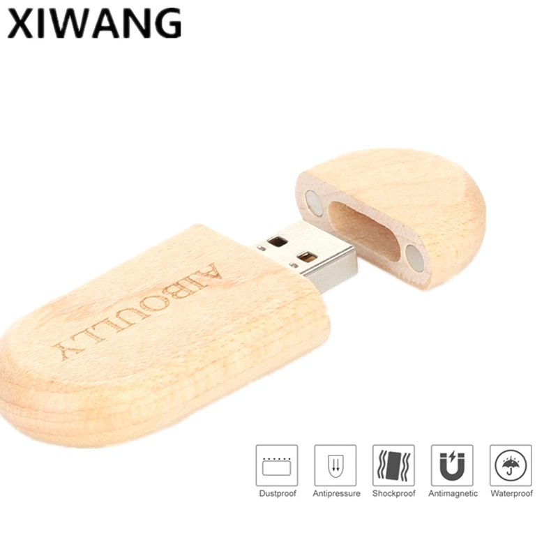 XIWANG может быть индивидуальный логотип лазерная гравировка деревянные usb + коробка 4 ГБ 8 16 32 64 флэш памяти флешки тетрадь свадебные подарки