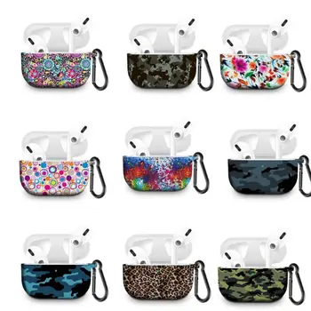 

OOTDTY Multicolor Protective Case Silicone Cover Shell with Carabiner for Airpods Pro